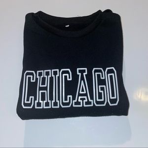 black chicago crewneck